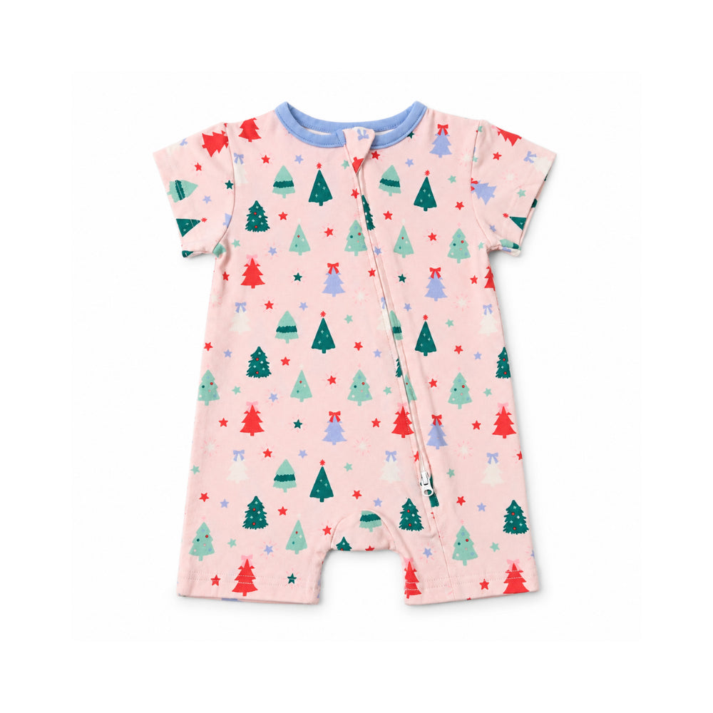 Holly Days Christmas Collection Baby Romper - JOLLY TREES